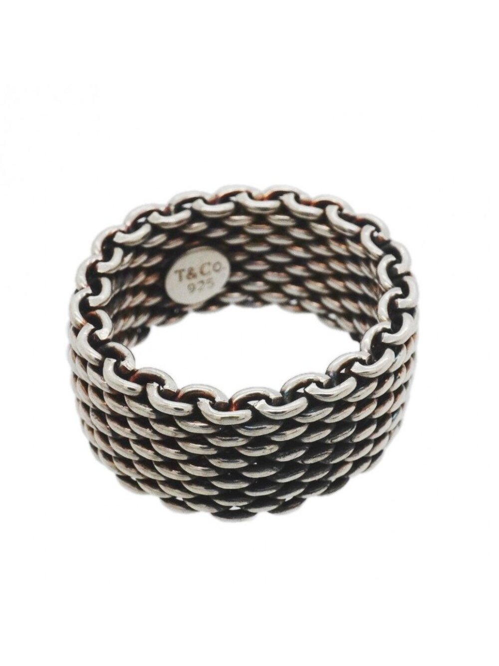 Tiffany & Co Ring Somerset Mesh 925 Sterling Silver